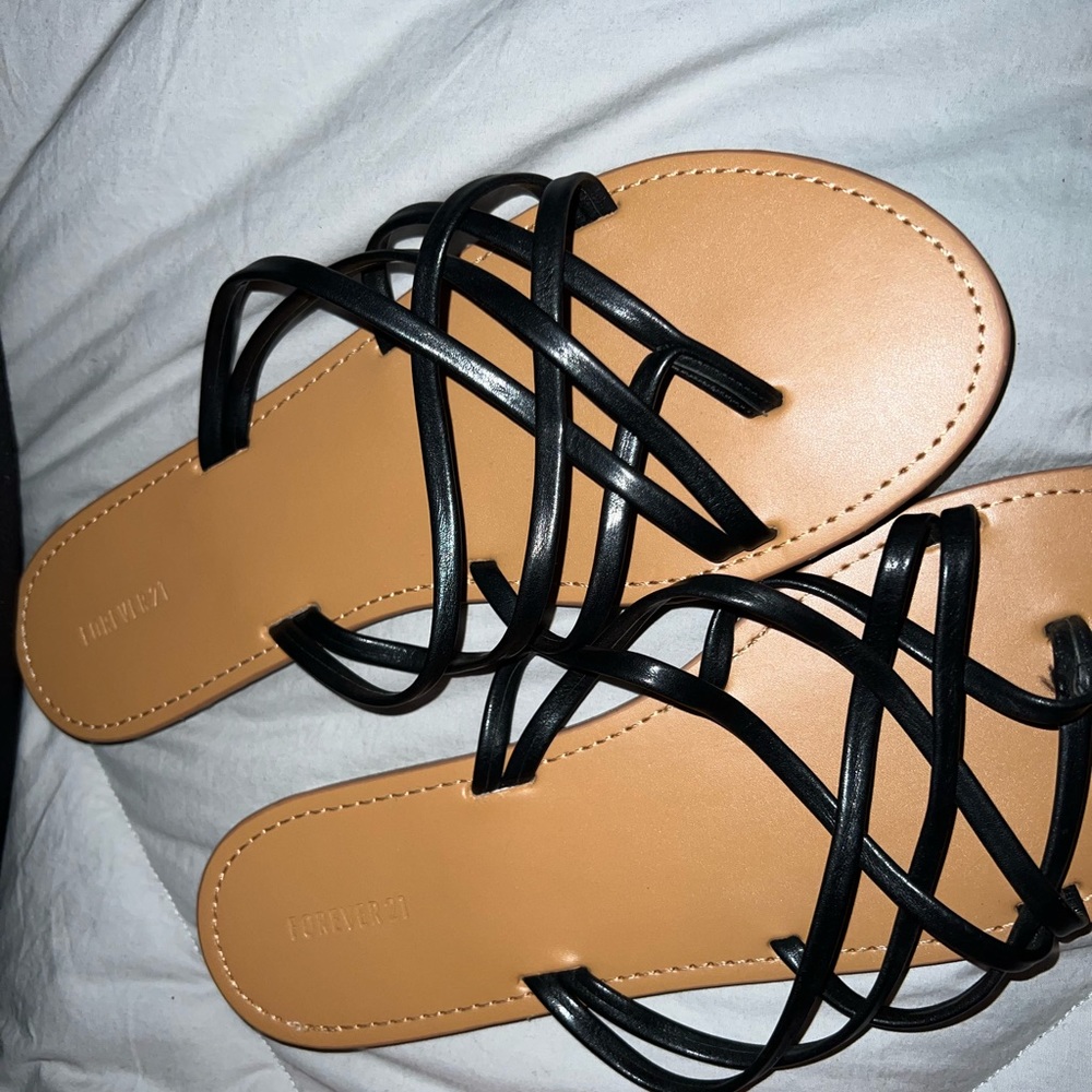 Forever 21 black strappy sandals